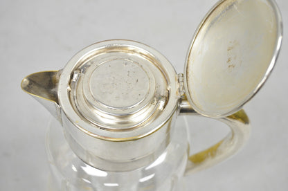 Antique Victorian German Silver Plated Cut Crystal Glass Lemonade Water Pitcher