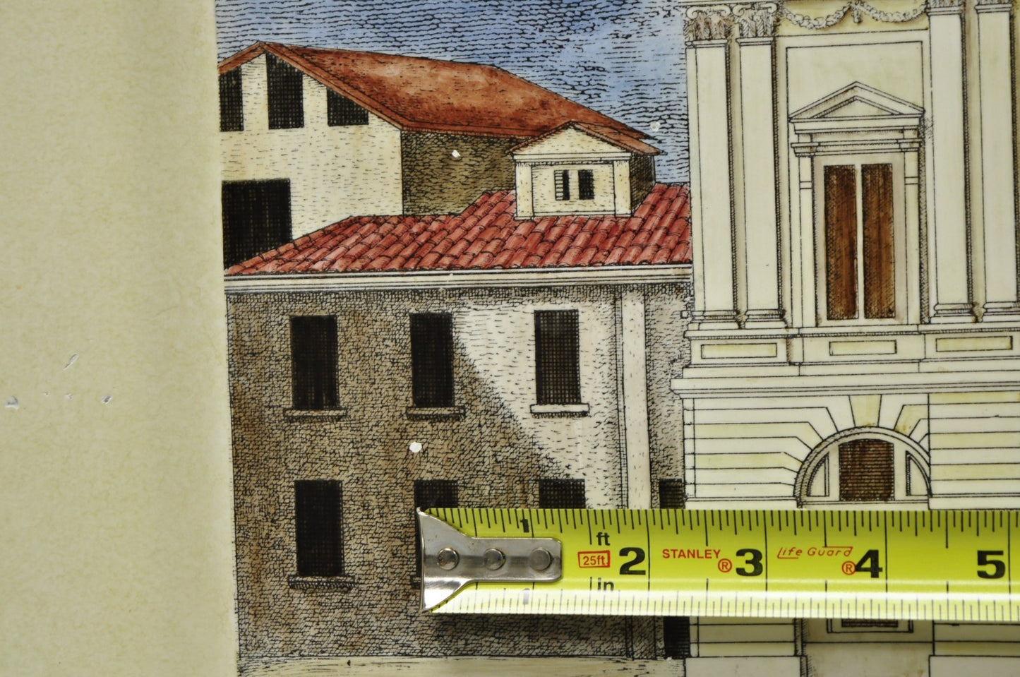 Vintage Fornasetti Milano Italy Italian Large Tole Metal Tray Piazza della Scala