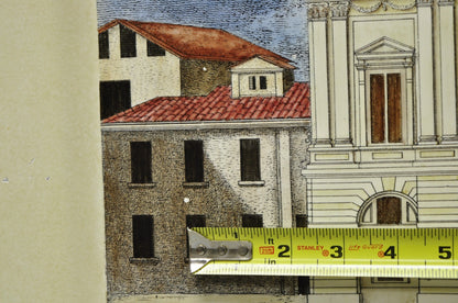 Vintage Fornasetti Milano Italy Italian Large Tole Metal Tray Piazza della Scala