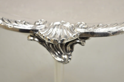 Vintage BSC Victorian Style Silver Plated Floral Etched Serving Platter Tray