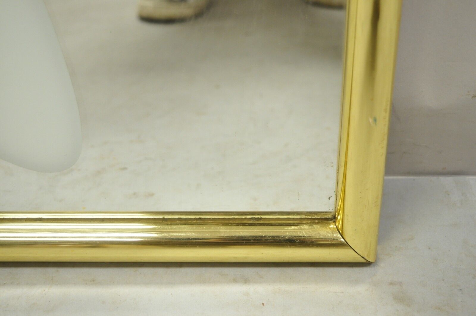 Vintage Art Deco Style 38" Square Wall Mirror with Woman in Hat Art