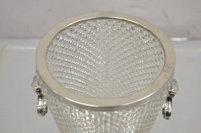 Vintage English Regency Crystal Glass Silver Plated Champagne Chiller Ice Bucket