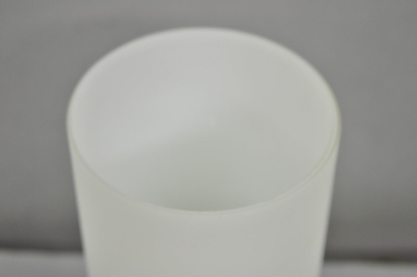 Vintage Mid Century Swedish Modern Frosted Glass Cylinder Small Teak Table Lamp