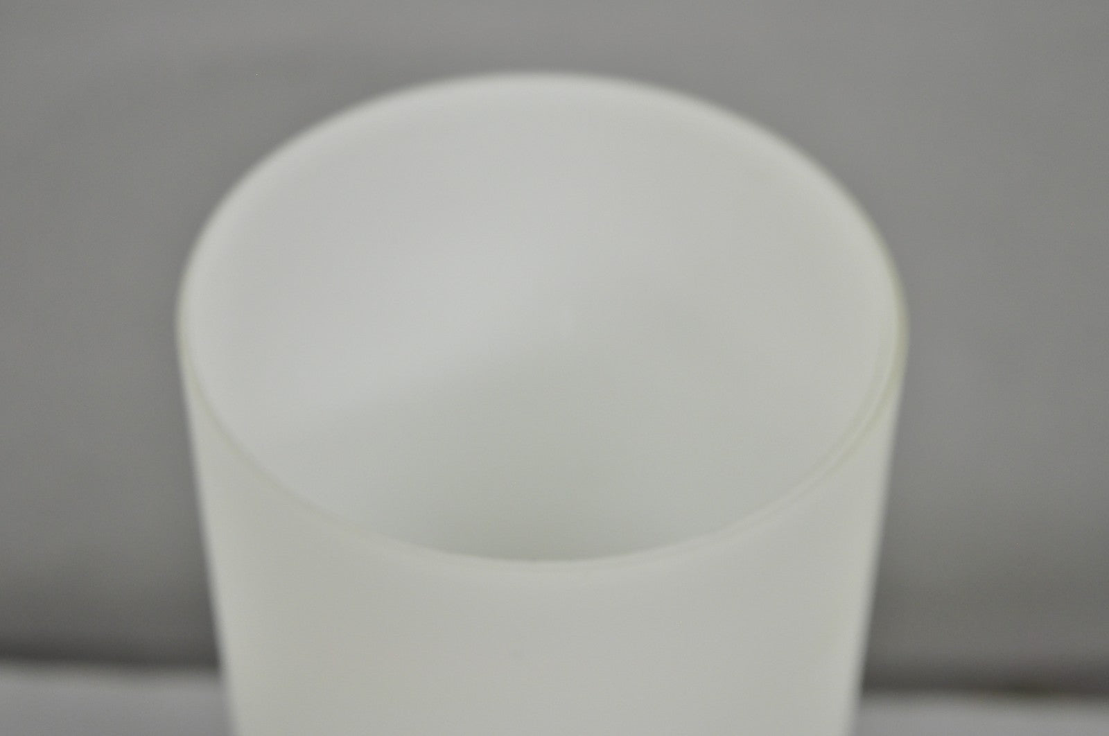 Vintage Mid Century Swedish Modern Frosted Glass Cylinder Small Teak Table Lamp