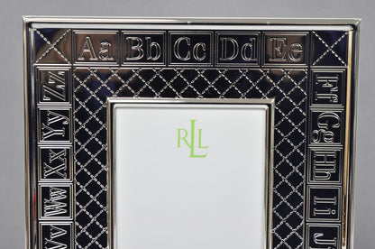 Ralph Lauren Silver Plated 4x6 Picture Frame MacKenzie Quilt Alphabet Motif NIB