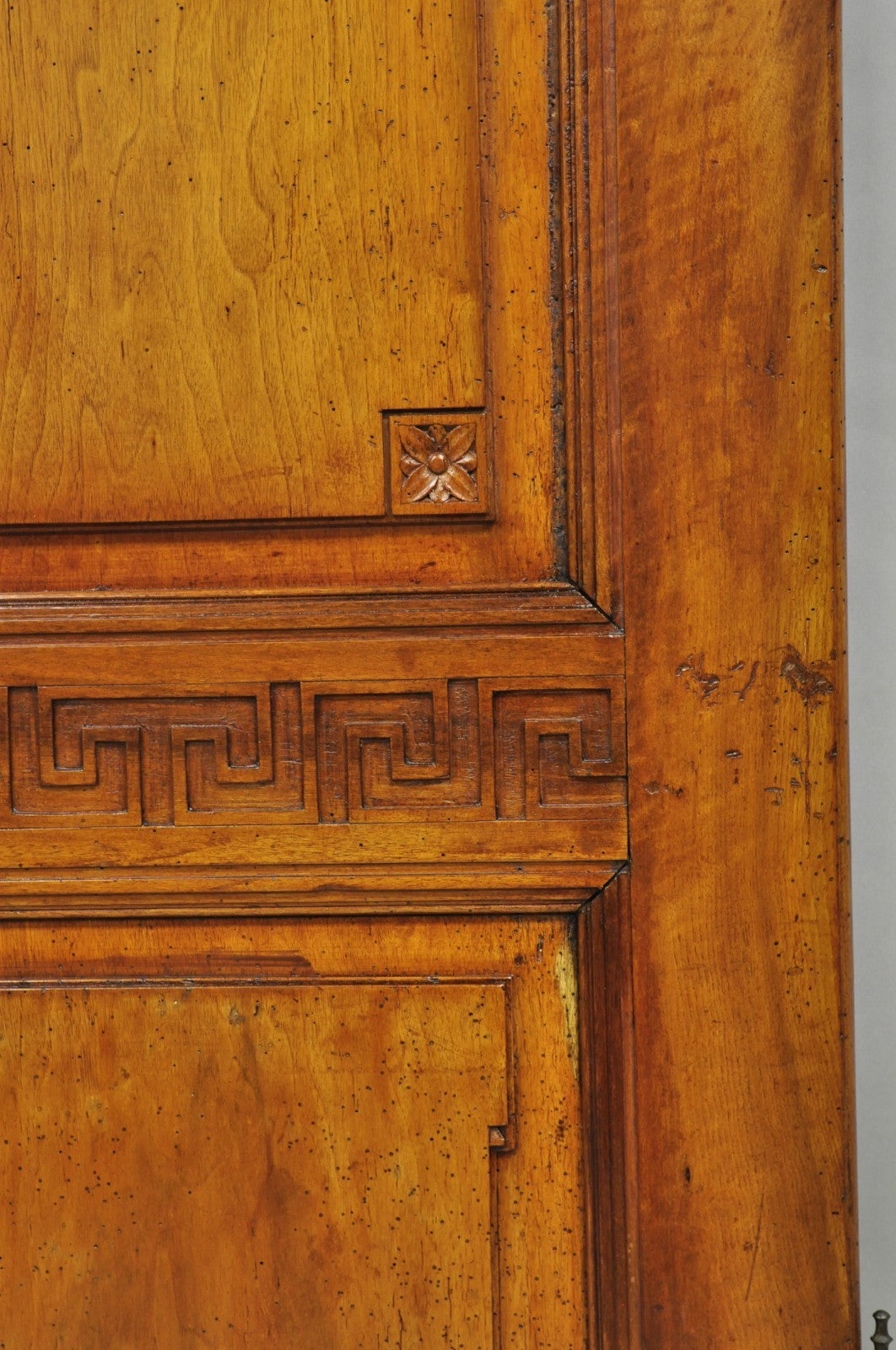 Antique French Country Louis XV Style Carved Walnut Cabinet Doors - a Pair