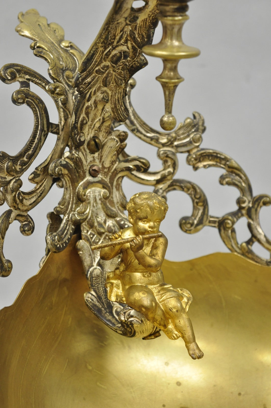 Antique French Louis XV Style Rococo Figural Bronze Cherub Centerpiece Epergne