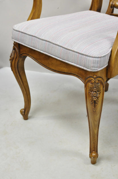 Vintage Italian Baroque Rococo Carved Wood Fretwork Dining Chairs - Set of 6