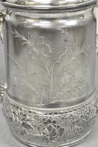 Wilcox Silver Plate Co Art Nouveau Silver Plated Duck Handle Coffee Pot Pitcher