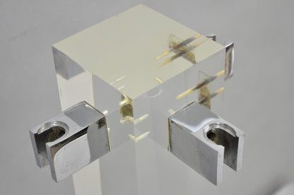 Danny Alessandro Albrizzi Vintage Modernist Lucite & Chrome Fireplace Tool Set