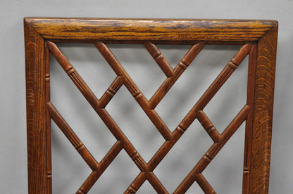 Vintage Hollywood Regency Faux Bamboo Lattice Dining Chair by Century - Set of 4