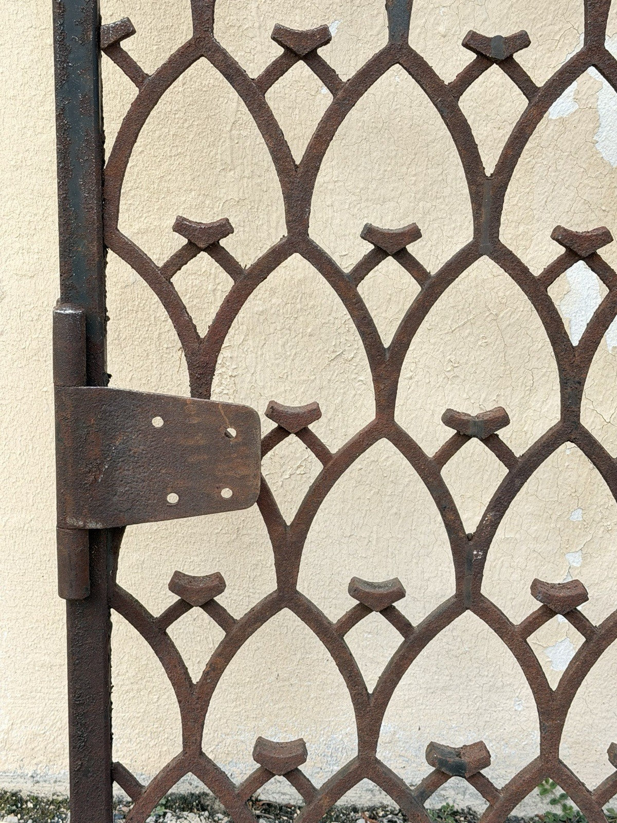 Antique French Art Nouveau Wrought Iron "Repeating Arch" 55x48 Garden Entry Gate