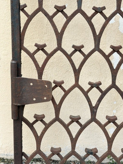 Antique French Art Nouveau Wrought Iron "Repeating Arch" 55x48 Garden Entry Gate