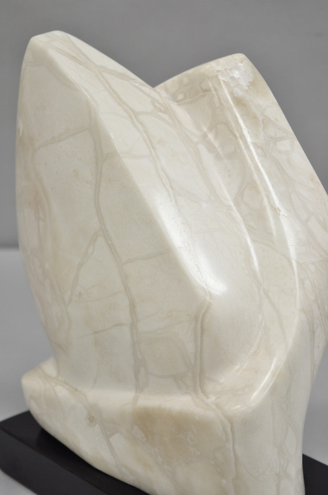 Morton Gaffin Modernist Carved White Alabaster Abstract Sculpture