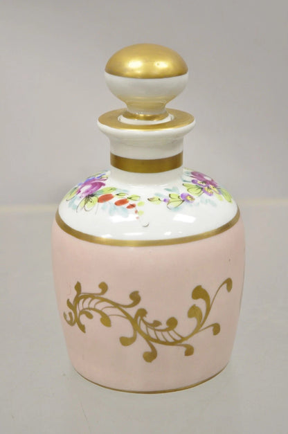 Antique French Victorian Hand Painted Porcelain Vanity Tonic Perfume Bottle