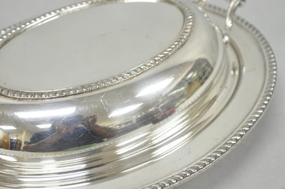 Vintage Modern Silver Mfg Co Silver Plated Twin Handle Vegetable Serving Dish