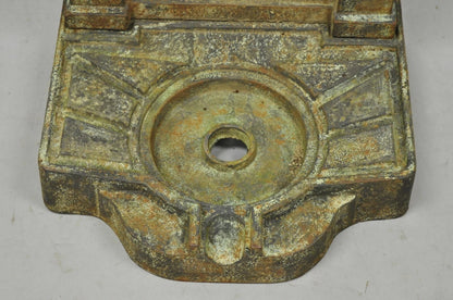 French Neoclassical Style Cast Iron Serpent Trident Garden Wall Water Fountain