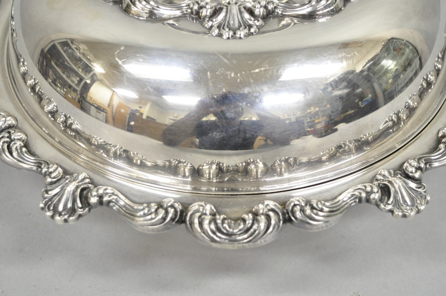 Vintage W&SB Victorian Silver Plated Ornate Round Lidded Vegetable Serving Dish