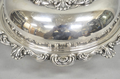 Vintage W&SB Victorian Silver Plated Ornate Round Lidded Vegetable Serving Dish