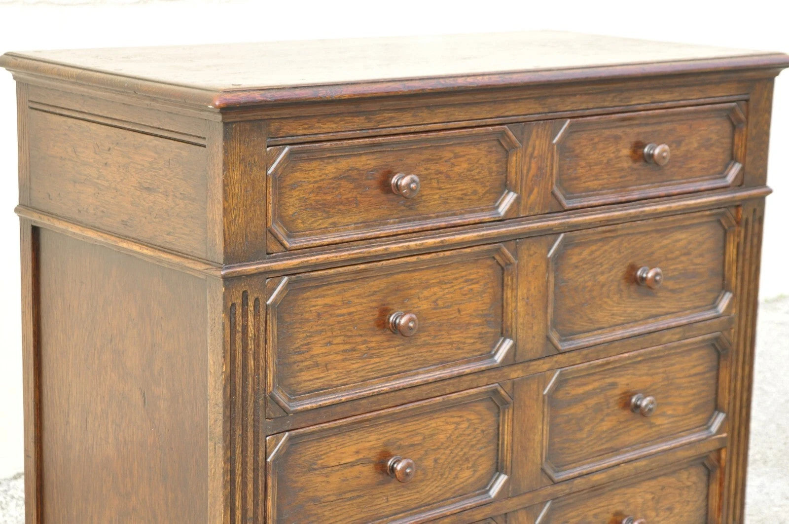 Antique Jacobean William & Mary Style Oak Wood Chest of Drawers Low Dresser