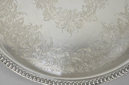 Webster Wilcox "Brandon Hall" 7572G Silver Plated Reticulated 15" Round Bar Tray
