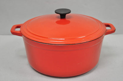 Martha Stewart Collection Red Cast Iron Dutch Oven Covered Pot