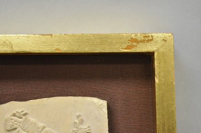 Ancient Maya Mayan Cast Stone Art Plaque Framed Sculpture Reproduction