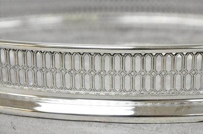 Vintage William Adams WA Italy Silver Plated Oval Raised Gallery Bar Tray