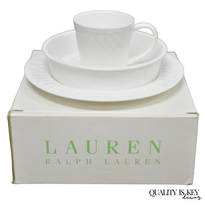 Lauren Ralph Lauren "Mackenzie Quilt" 3 Pc Bone China Children's "ABC" Dish Set