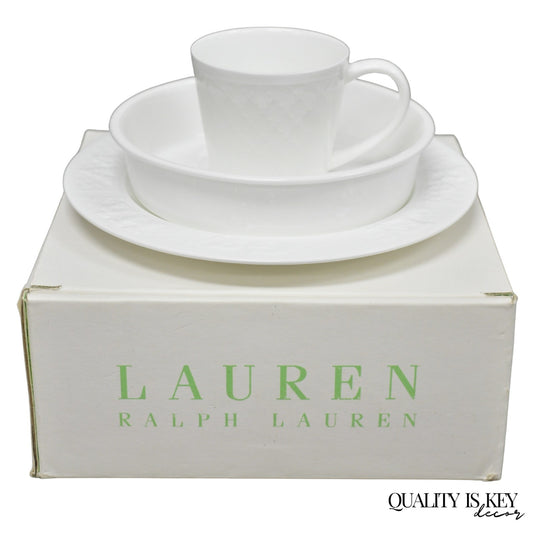 Lauren Ralph Lauren "Mackenzie Quilt" 3 Pc Bone China Children's "ABC" Dish Set