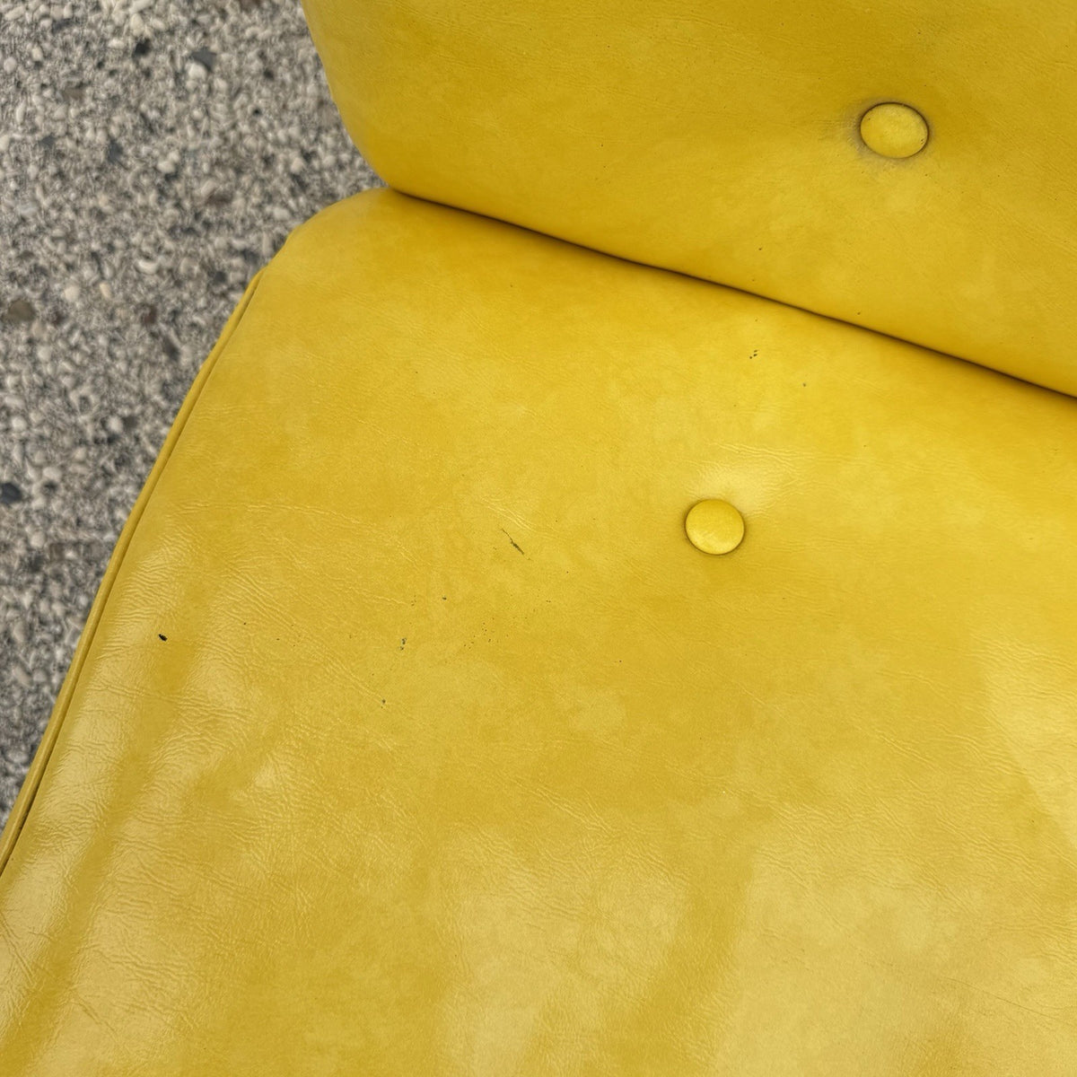 Vintage Homecrest Mid Century Modern Wire Metal Sofa w/ Yellow Vinyl Cushions