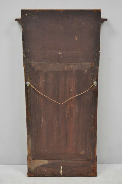 19th Century Satinwood Dutch Marquetry Inlaid Beveled Glass Console Wall Mirror