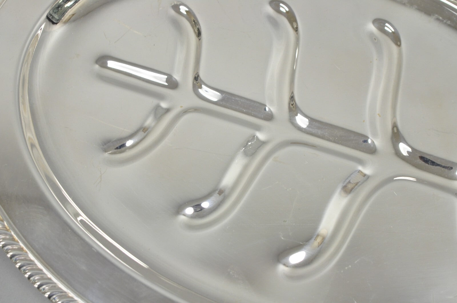 Vintage Sheffield Victorian Silver Plated Meat Cutlery Oval Serving Platter Tray