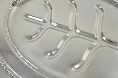 Vintage Sheffield Victorian Silver Plated Meat Cutlery Oval Serving Platter Tray
