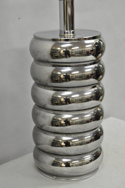 Vintage Mid Century Modern George Kovacs Stacked Ball Chrome Gunmetal Table Lamp