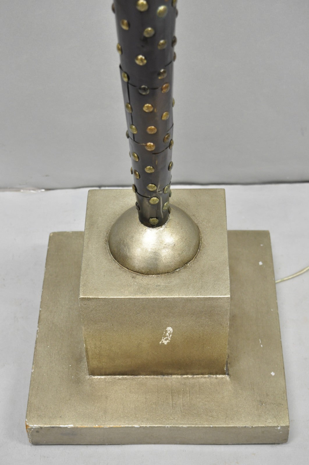 Vintage Leeazanne Postmodern Art Deco Style Metal Tapered Skyscraper Floor Lamp