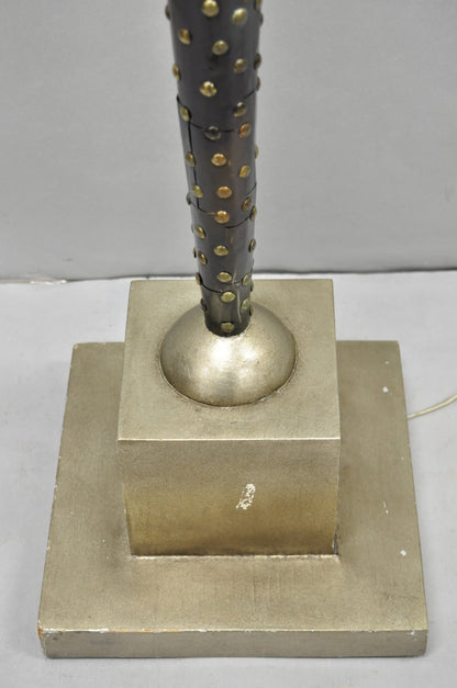 Vintage Leeazanne Postmodern Art Deco Style Metal Tapered Skyscraper Floor Lamp