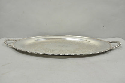Vintage English Victorian EGW&S Silver Plated Oval Serving Platter Tray w/ Mono
