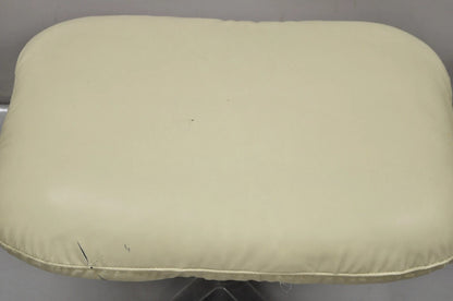Vintage Directional Mid Century Modern Tubular Aluminum Base Swivel Ottoman