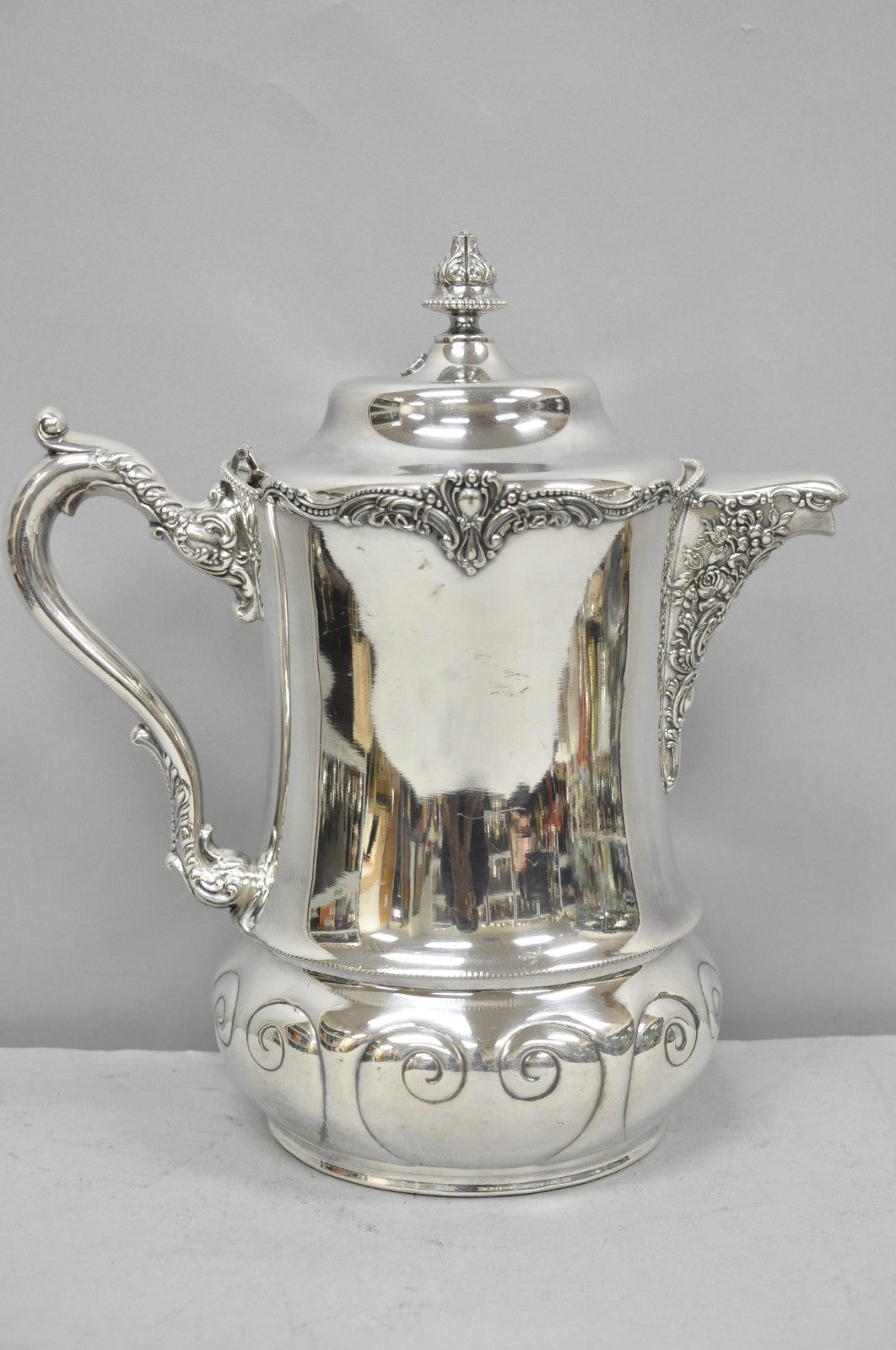 Antique Derby Silver English Victorian Silver Plated Large Warm Water Pitcher