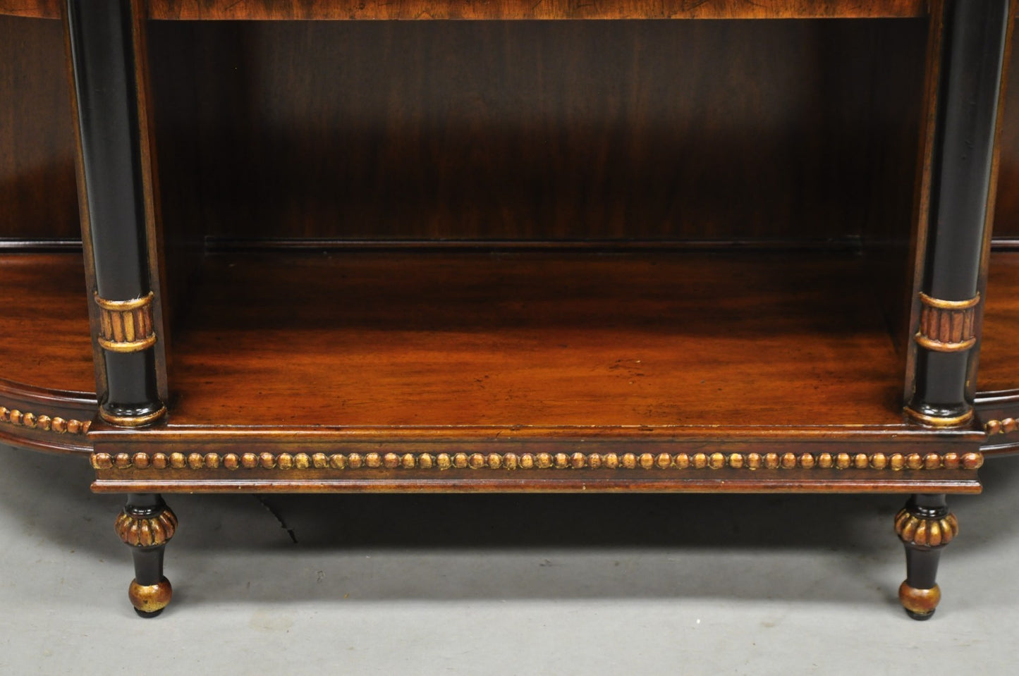 Maitland Smith French Empire Regency Style Mahogany Console Table Bookcase Curio