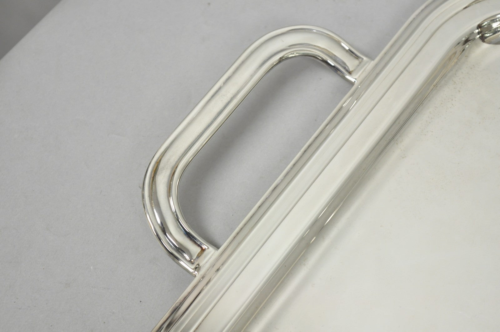 Contemporary Modern Landes Silver Plated Rectangular Bar Serving Platter Tray