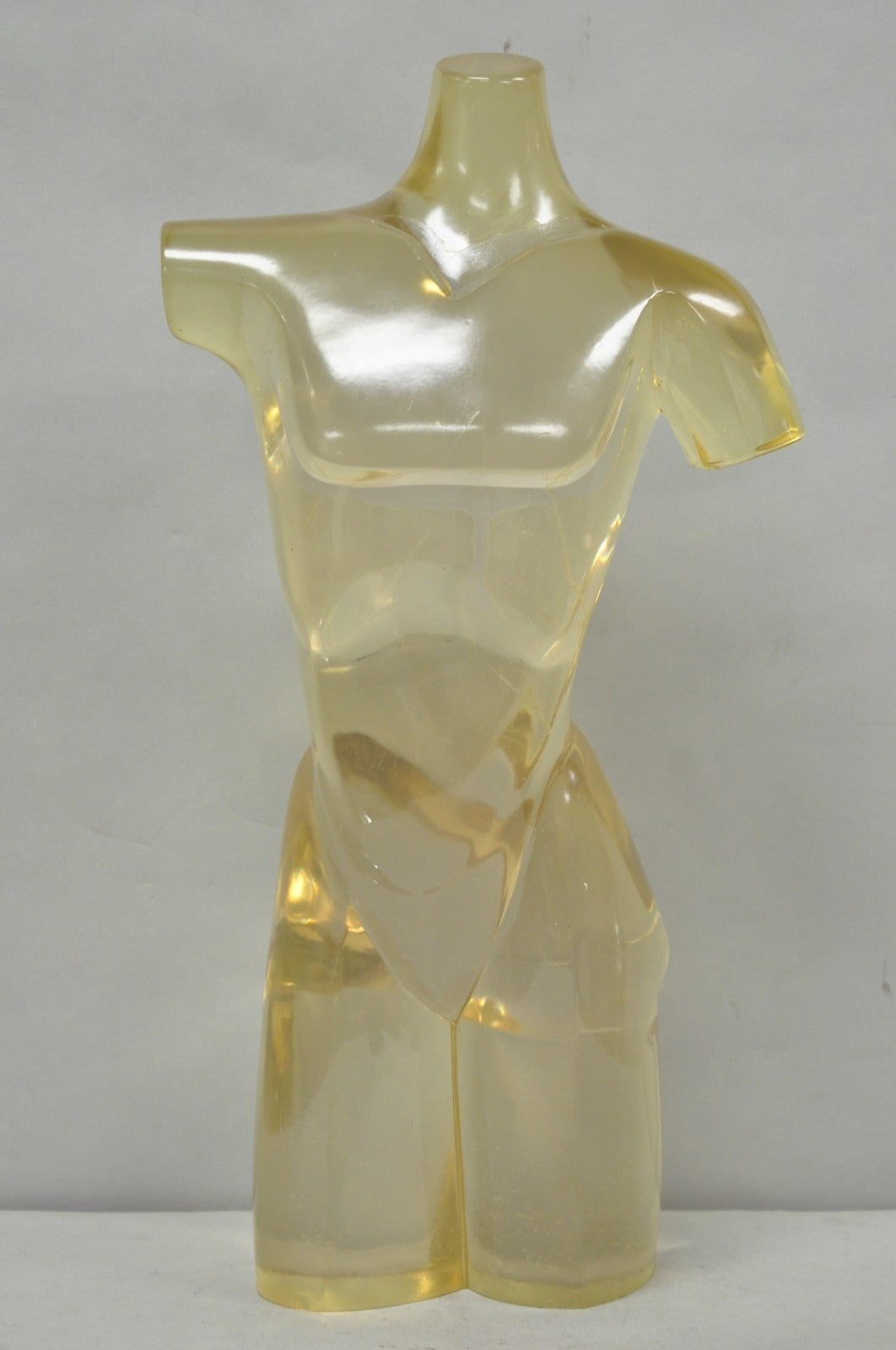 Vintage Mid Century Italian Modern Lucite Acrylic Nude Bust Modernist Sculpture
