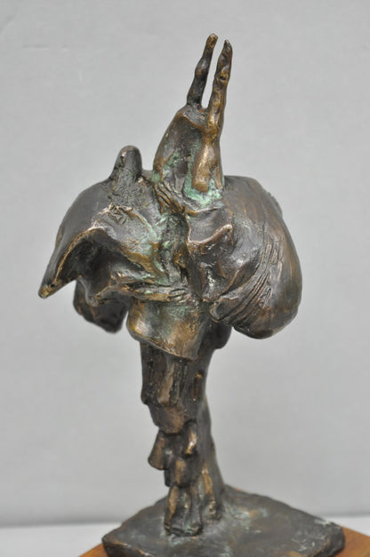Vintage Elbert Weinberg "Scroll" Bronze Brutalist Abstract Sculpture Figure