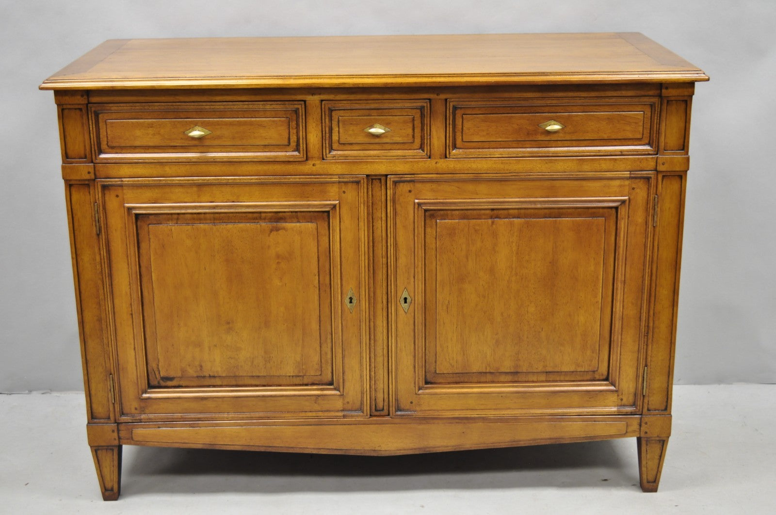 Vintage French Country Cherry Wood Server Buffet Sideboard Cabinet by MNdB