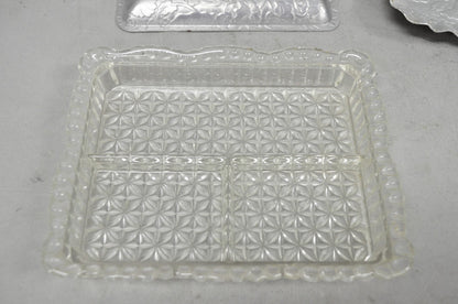 Vintage Art Deco Nouveau Hammered Aluminum Vegetable Relish Serving Platter Tray