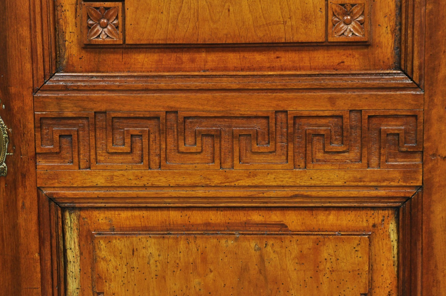 Antique French Country Louis XV Style Carved Walnut Cabinet Doors - a Pair