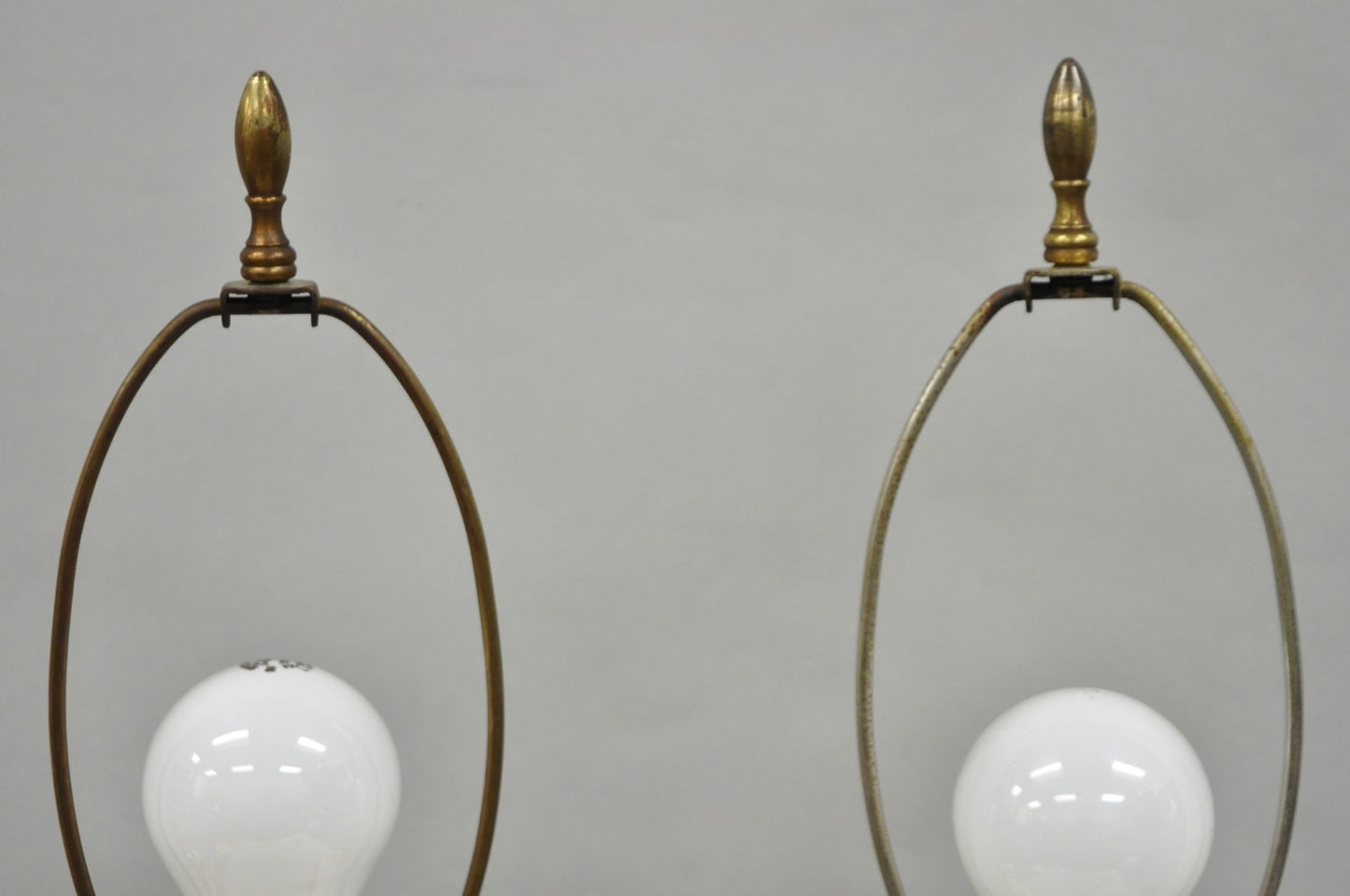 Antique French Victorian Hand Painted Gold Gilt Ginger Jar Table Lamps - a Pair