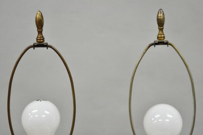 Antique French Victorian Hand Painted Gold Gilt Ginger Jar Table Lamps - a Pair