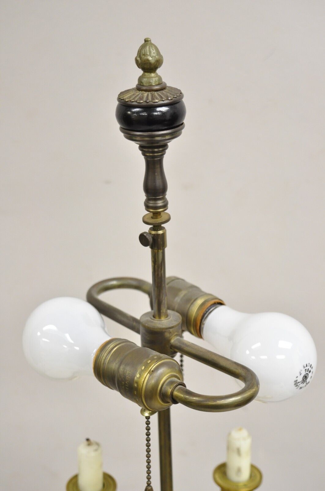 Antique French Empire Austrian Gilt Bronze Column Form Candelabra Table Lamp